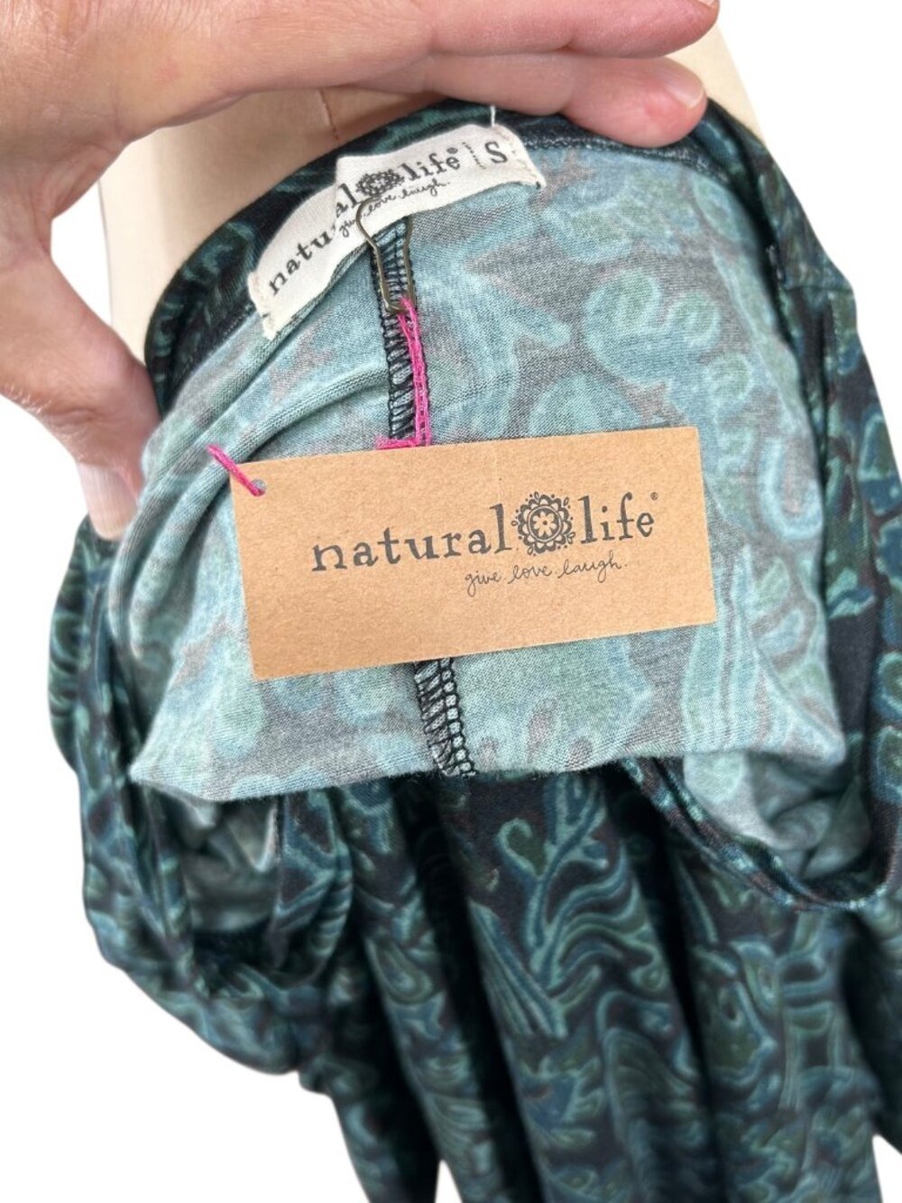 Natural Life NWT Green Blue Floral Soft Lightweight Dress Size S - Picture 9 of 11